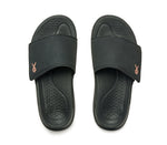 Top view of KURU Footwear MOMENT Women's Sandal in Jet Black-Peach Sherbet