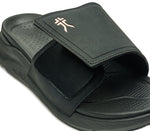 Detail of KURU Footwear MOMENT Women's Sandal in Jet Black-Peach Sherbet