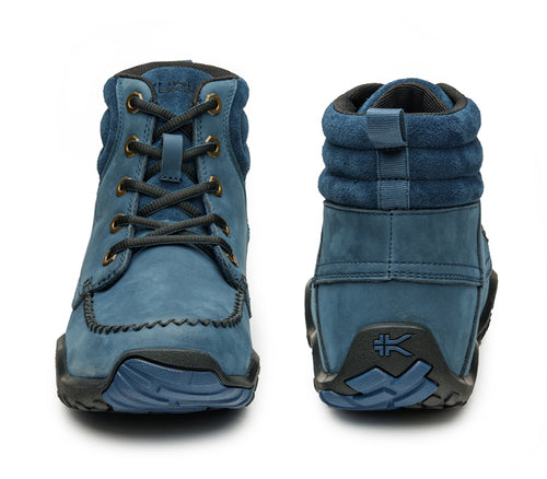 Front and back view on KURU Footwear QUEST Women's Hiking Boot in MountainBlue-Black