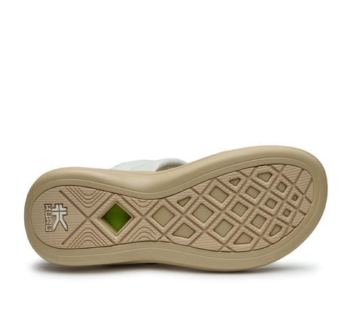 Detail of the sole pattern on the KURU Footwear SUVI Women's Slip-On Sandal in White-Sand