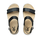 Top view of KURU Footwear GLIDE Women's Sandal in JetBlack-Sand