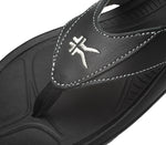 Close-up of the material on the KURU Footwear KALA Women's Sandal in JetBlack-FogGray