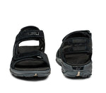 Front and back view on KURU Footwear TREAD Women's Sandals in JetBlack