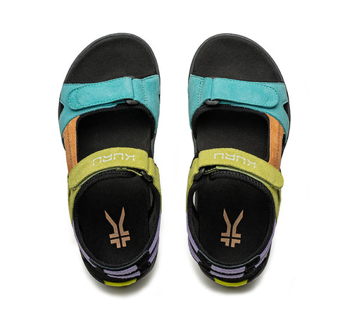 Top view of KURU Footwear TREAD Women's Sandals in Multicolor-JetBlack