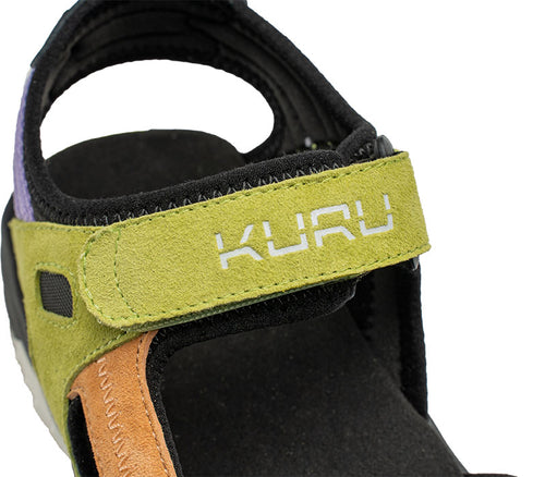 Close-up of the strap on the KURU Footwear TREAD Women's Sandals in Multicolor-JetBlack