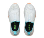 Top view of KURU Footwear ATOM Slip-On Men's Sneaker in BrightWhite-TopazBlue