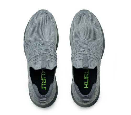 Top view of KURU Footwear ATOM Slip-On Men's Sneaker in LeadGray