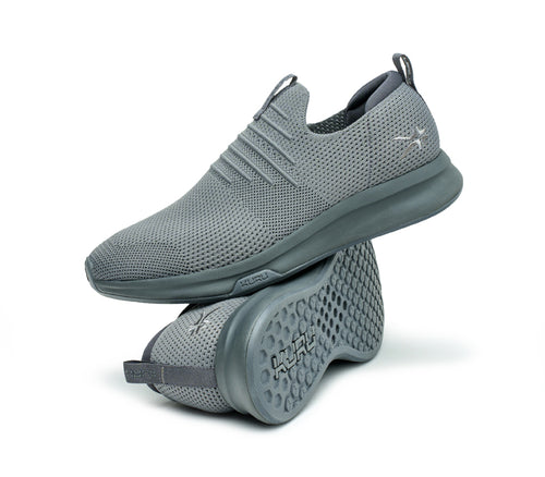 Stacked view of  KURU Footwear ATOM Slip-On Men's Sneaker in LeadGray