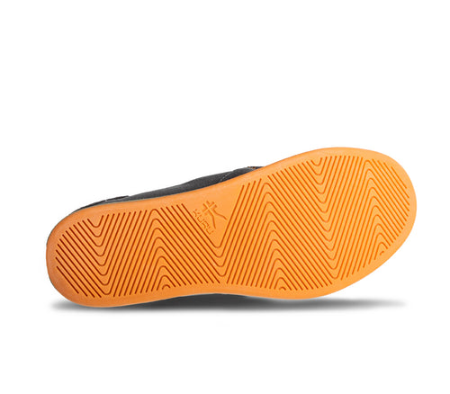 Detail of the sole pattern on the KURU Footwear PACE Men's Slip-on Shoe in SmokeGray
