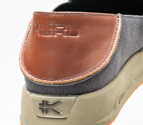 Close-up of the material on the KURU Footwear PACE Men's Slip-on Shoe in SmokeGray