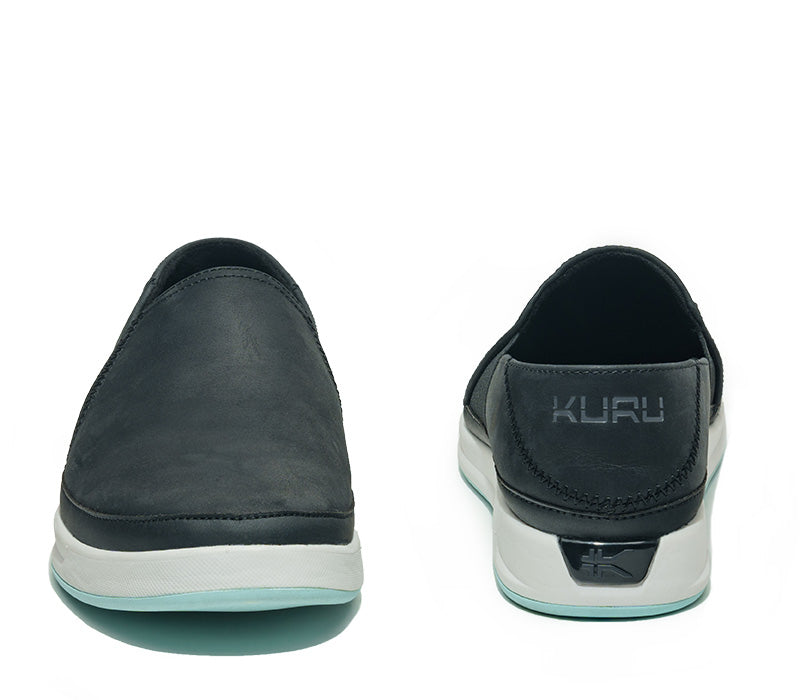 Front and back view on KURU Footwear ROAM ATLA Women's Classic women’s slip-on in Jet Black