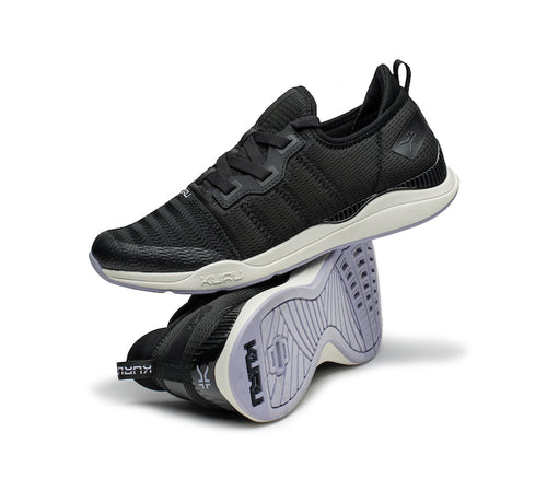 Stacked view of  KURU Footwear STRIDE Move Women's Sneaker in JetBlack-LightLilac