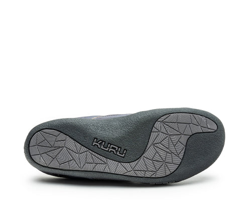 Detail of the sole pattern on the KURU Footwear DRAFT Men's Slipper in SlateGray-Black