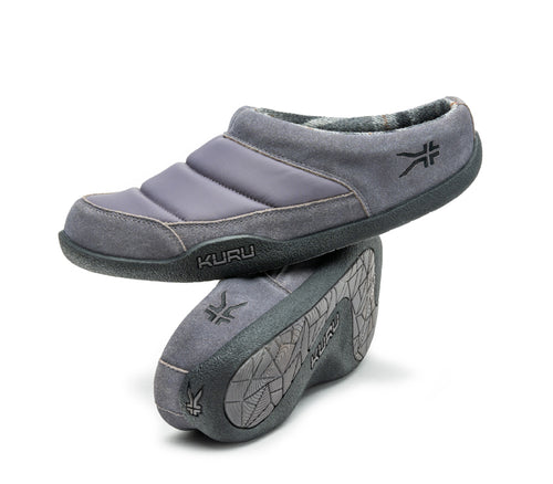 Stacked view of  KURU Footwear DRAFT Men's Slipper in SlateGray-Black