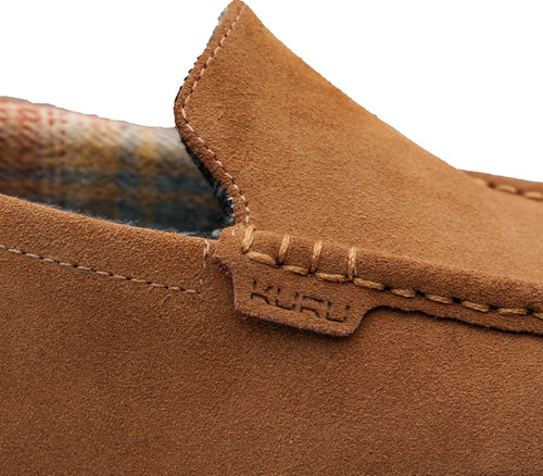 Close-up of the material on the KURU Footwear LOFT Men's Slipper in Chestnut-Gum