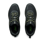 Top view of KURU Footwear ATOM Trail Men's Sneaker in JetBlack-KURUGreen