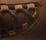 Close-up of the material on the KURU Footwear CHICANE Men's Trail Hiking Shoe in MustangBrown-MochaBrown