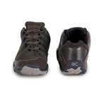 Front and back view on KURU Footwear CHICANE WIDE Men's Trail Hiking Shoe in WoodstockBrown-Black