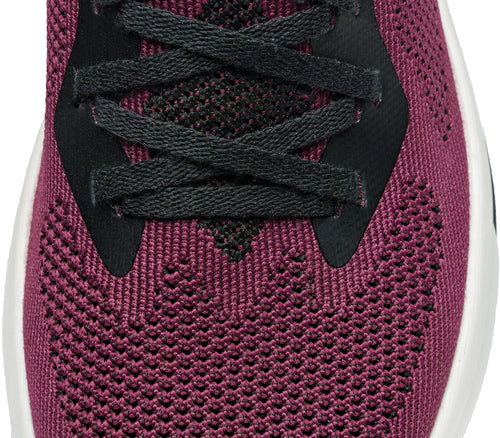 Close-up of the material on the KURU Footwear FLUX Men's Sneaker in Maroon-JetBlack
