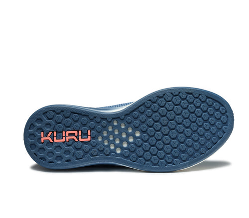 Detail of the sole pattern on the KURU Footwear FLUX Women's Sneaker in MineralBlue-Black