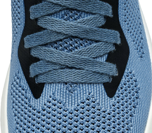 Close-up of the material on the KURU Footwear FLUX Women's Sneaker in MineralBlue-Black