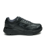 Outside profile details on the KURU Footwear KINETIC 2 WIDE Men's Anti-Slip Sneaker in Smokestack-Black