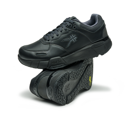 Stacked view of  KURU Footwear KINETIC 2 Men's Anti-Slip Sneaker in Smokestack-Black