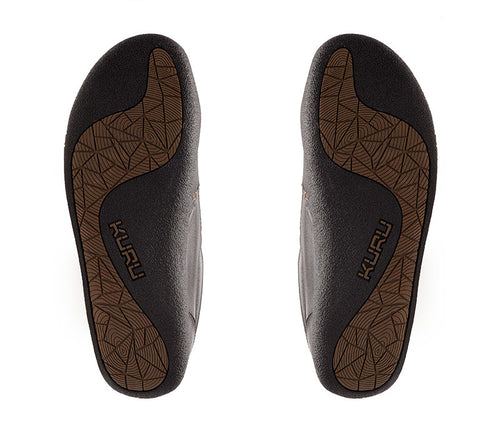 Detail of the sole pattern on the KURU Footwear KIVI Men's Slip-on Shoe in EspressoBrown