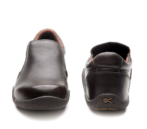 Front and back view on KURU Footwear KIVI Men's Slip-on Shoe in EspressoBrown