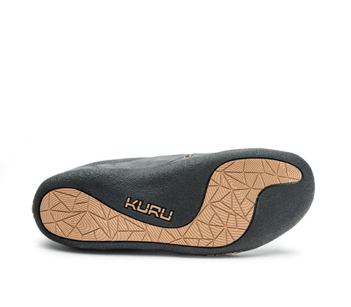 Detail of the sole pattern on the KURU Footwear KIVI Women's Slip-on Shoe in LeadGray-Tan