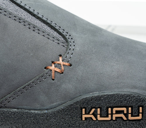 Close-up of the material on the KURU Footwear KIVI Women's Slip-on Shoe in LeadGray-Tan