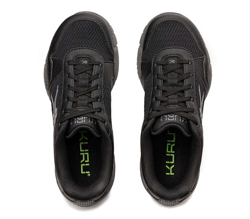 Top view of KURU Footwear QUANTUM 2.0 Men's Fitness Sneaker in Jet Black/Slate Gray