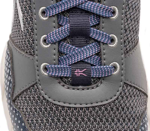 Close-up of the material on the KURU Footwear QUANTUM 2.0 Women's Fitness Sneaker in Pewter/Night Sky