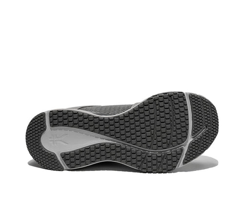 Detail of the sole pattern on the KURU Footwear QUANTUM 2.0 Men's Fitness Sneaker in Storm Gray