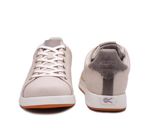 Front and back view on KURU Footwear ROAM Women's Classic Court Sneaker in Sand