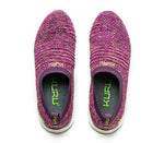 Top view of KURU Footwear STRIDE Women's Slip-on Sneaker in PlumPurple-Confetti