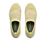 Top view of KURU Footwear STRIDE Women's Slip-on Sneaker in YellowBurst-Confetti