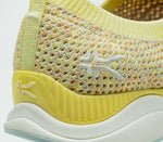 Close-up of the material on the KURU Footwear STRIDE Women's Slip-on Sneaker in YellowBurst-Confetti