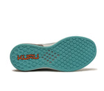 Detail of the sole pattern on the KURU Footwear FLUX Women's Sneaker in Smoke Gray/Orange Spice