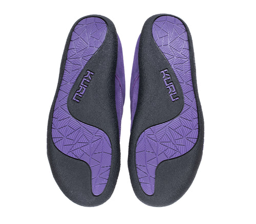 Detail of the sole pattern on the KURU Footwear DRAFT Women's Slipper in PurplePunch-Black