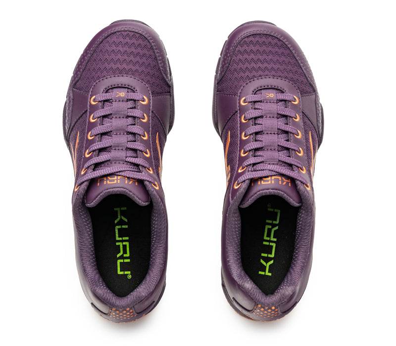 Top view of KURU Footwear QUANTUM WIDE Women's Fitness Sneaker in VioletStorm-BlackberrySorbet-Copper