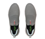 Top view of KURU Footwear ATOM Slip-On Men's Sneaker in CloudGray-TangoRed