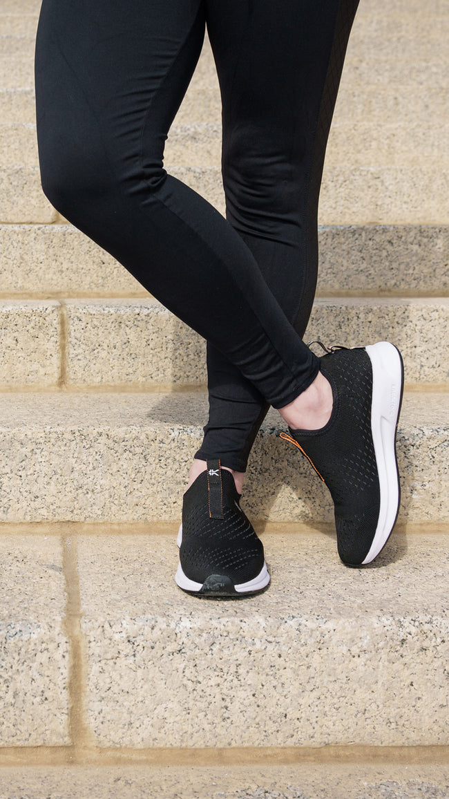 Homepage Banner KURU Athletic Shoes with Heel Pain Relief   ATOM Black Sneaker StoneSteps Mobile