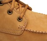 Close-up of the material on the KURU Footwear QUEST Men's Hiking Boot in GoldenWheat-WoodstockBrown