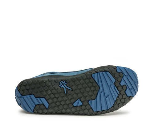 Detail of the sole pattern on the KURU Footwear QUEST Women's Hiking Boot in MountainBlue-Black