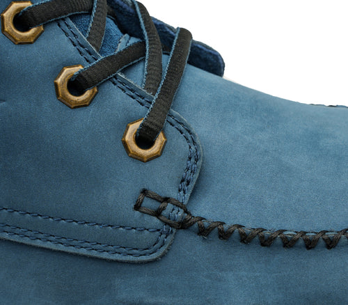 Close-up of the material on the KURU Footwear QUEST Women's Hiking Boot in MountainBlue-Black