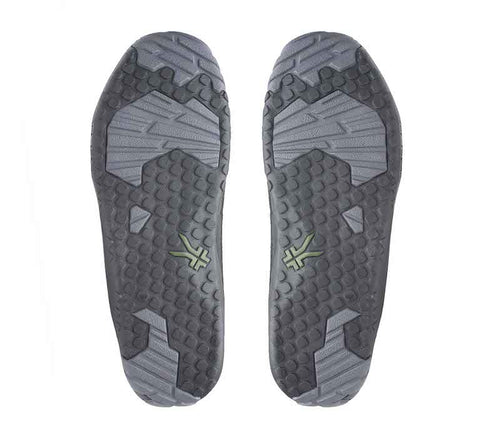 Detail of the sole pattern on the KURU Footwear QUEST Men's Hiking Boot in SmokestackBlack