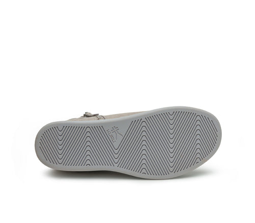 Detail of the sole pattern on the KURU Footwear TEMPO Women's Ankle Boot in WarmGray-Nickel