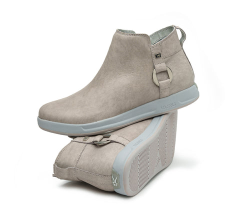 Stacked view of  KURU Footwear TEMPO Women's Ankle Boot in WarmGray-Nickel