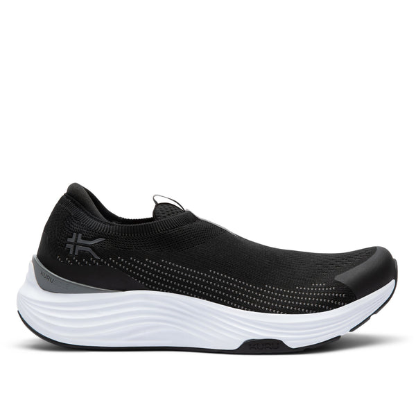 KURU ATOM 2 Slip-On Men's Slip-On Sneaker in Jet Black-Bright White.
